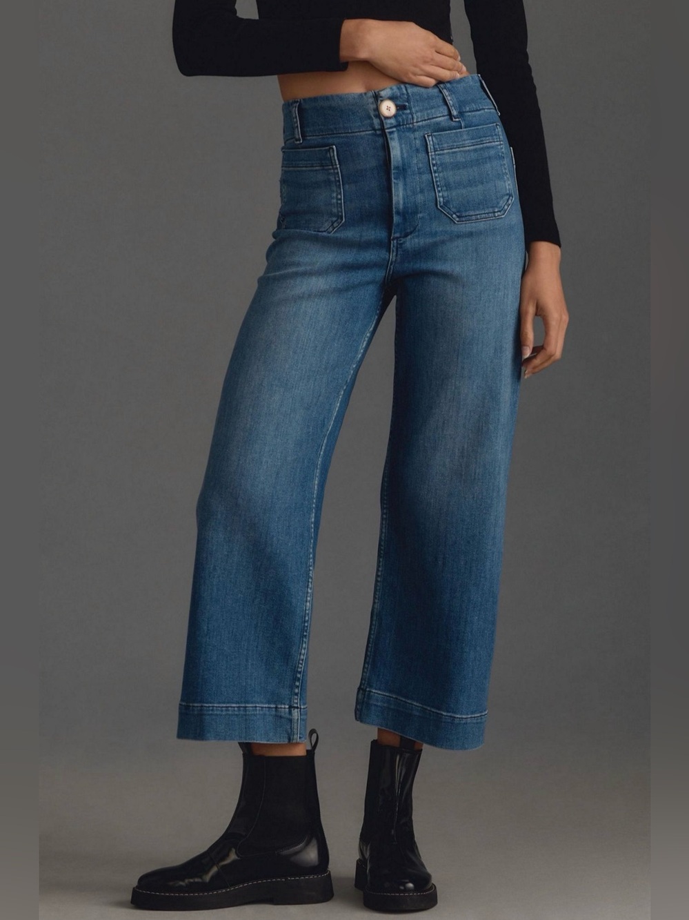 Maeve Colette Jeans Wide-Leg High-Rise Denim Sz 32 T